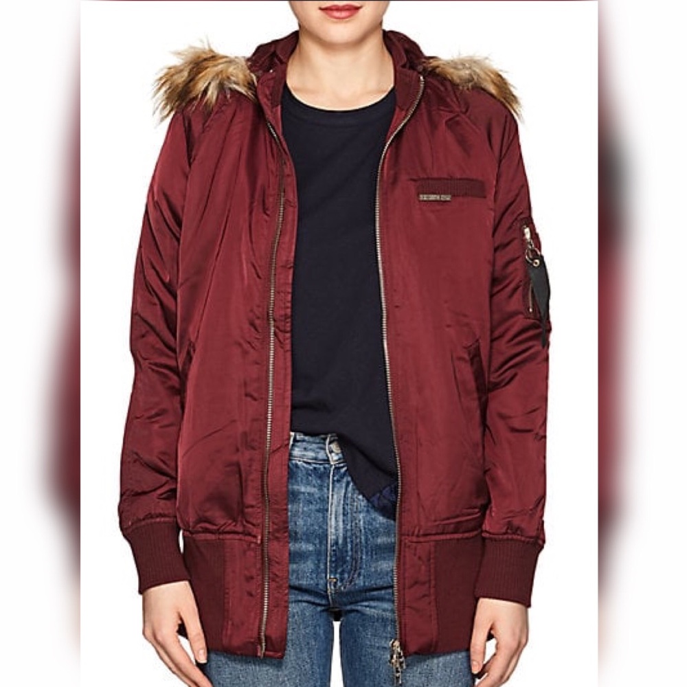 NWT Members Only Faux-Fur-Lined Bomber Jacket